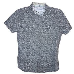 BLUEBLACK THREADS Men's Navy/White Print Polo Small 0328
